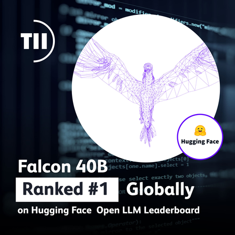 Falcon 40B ranks 1st globally in Hugging Face Open LLM Leaderboard. (Graphic: AETOSWire)