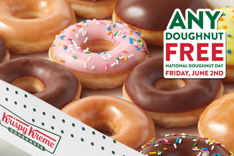 Krispy Kreme® is the destination for doughnut lovers on National Doughnut Day this Friday, June 2. (Photo: Business Wire)