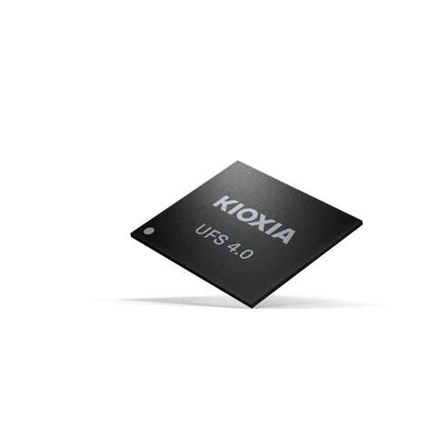 The new KIOXIA UFS Ver. 4.0 devices deliver fast embedded storage transfer speeds in a small package size and are targeted to a variety of next-generation mobile applications, including leading-edge smartphones. (Graphic: Business Wire)