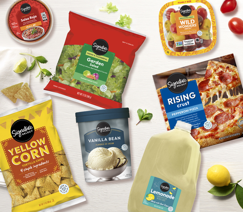 Signature SELECT is the largest brand in Albertsons Companies’ Own Brands portfolio boasting over 8,000 products including packaged salads, ice cream, frozen pizza, coffee, paper goods, pasta, snacks, canned vegetables and fruit as well as ground beef, pork and chicken. (Photo Courtesy: Albertsons Companies)