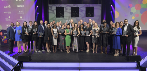 The recipients of the 43rd edition of the Mercuriades awards at the gala on Tuesday, May 23, 2023, at the Montreal Convention Center. (Photo: FCCQ)