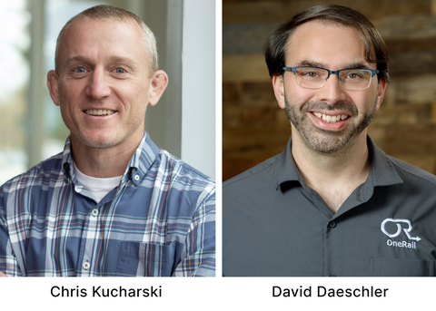 OneRail Expands Leadership Team and Opens Data Science and AI Department. David Daeschler was promoted to Executive Vice President of Data Science and AI. Chris Kucharski joins OneRail as the new Chief Product and Technical Officer (Photo: Business Wire)