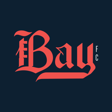 The team branding is brought to life with a refreshing color palette of dark navy blue, warm poppy red and fog gray—a striking combination that stands out and is inspired by the natural beauty of the Bay Area (Graphic: Emilio Diaz)