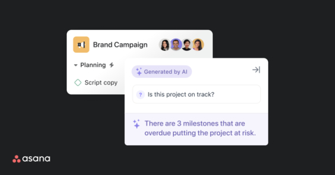 Ask Asana anything offers timely answers and insights on projects (like where the blockers are) without additional meetings, so teams can focus on the right work at the right time. (Graphic: Business Wire)
