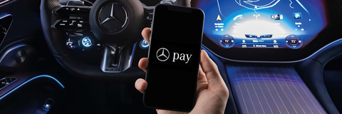 Mercedes pay enables Mercedes-Benz drivers to reserve and securely pay for off-street parking through their MBUX infotainment system. (Photo: Business Wire)