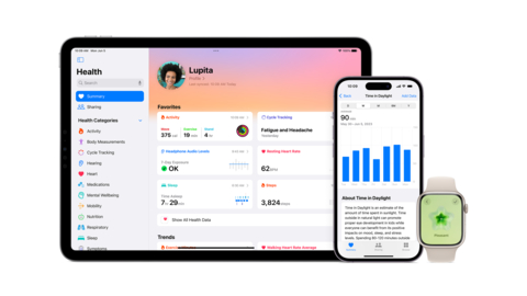 New health features in iOS 17, iPadOS 17, and watchOS 10 expand into two impactful areas and provide innovative tools and experiences across platforms. (Photo: Business Wire)