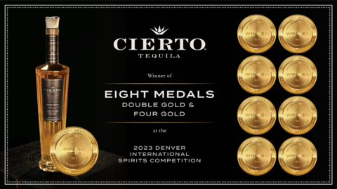 Cierto Tequila Wins Double Gold at the 2023 Denver International Spirits Competition (Graphic: Business Wire)