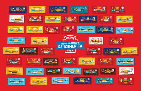 HEINZ® launches limited-edition Saucemerica Packet Collection, offering $500,000 worth of prizes to fans who collect them. (Graphic: Business Wire)