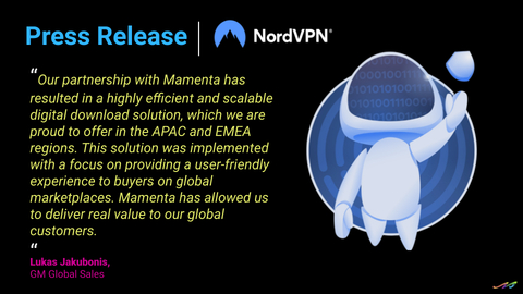 original Our partnership with Mamenta has resulted in a highly efficient and scalable digital download solution, which we are proud to offer in the APAC and EMEA regions. This solution was implemented with a focus on providing a user-friendly experience to buyers on global marketplaces. Mamenta has allowed us to deliver real value to our global customers. (Graphic: Business Wire)