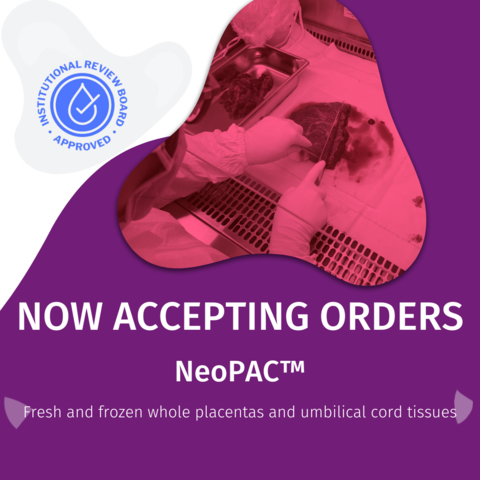 Introducing NeoPAC™ tissues: We are thrilled to unveil our latest products to accelerate regenerative medicine and cell therapy! Through OrganaBio’s offerings of both RUO and clinical (cGMP) grade tissues, researchers can now harness the power of OrganaBio’s fresh and frozen whole human placentas and umbilical cord tissues to unlock new therapies to mitigate or cure a variety of medical conditions, including hematological disorders, autoimmune diseases, tissue regeneration, neurological disorders, cancers, wound healing, GVHD, and more. (Photo: Business Wire)
