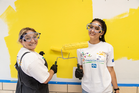 original In June, July and August 2023, PPG employees worldwide will transform learning environments and create transformative school makeovers through the New Paint for a New Start initiative. (Photo: Business Wire)
