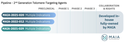 Figure 1. Pipeline of 2nd Generation Telomere-Targeting Agents (Graphic: Business Wire)
