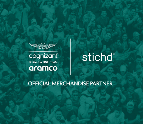 Global licensing partner stichd has signed a long-term agreement with the Aston Martin Aramco Cognizant Formula One® Team (AMF1 Team), which gives it the exclusive rights to design, produce and distribute the group's fanwear products starting in 2024. (Graphic: Business Wire)