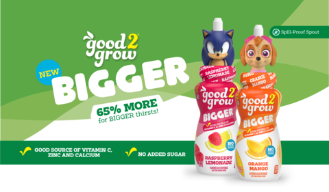 good2grow has launched a larger size of its fan-favorite juice for kids. (Graphic: Business Wire)