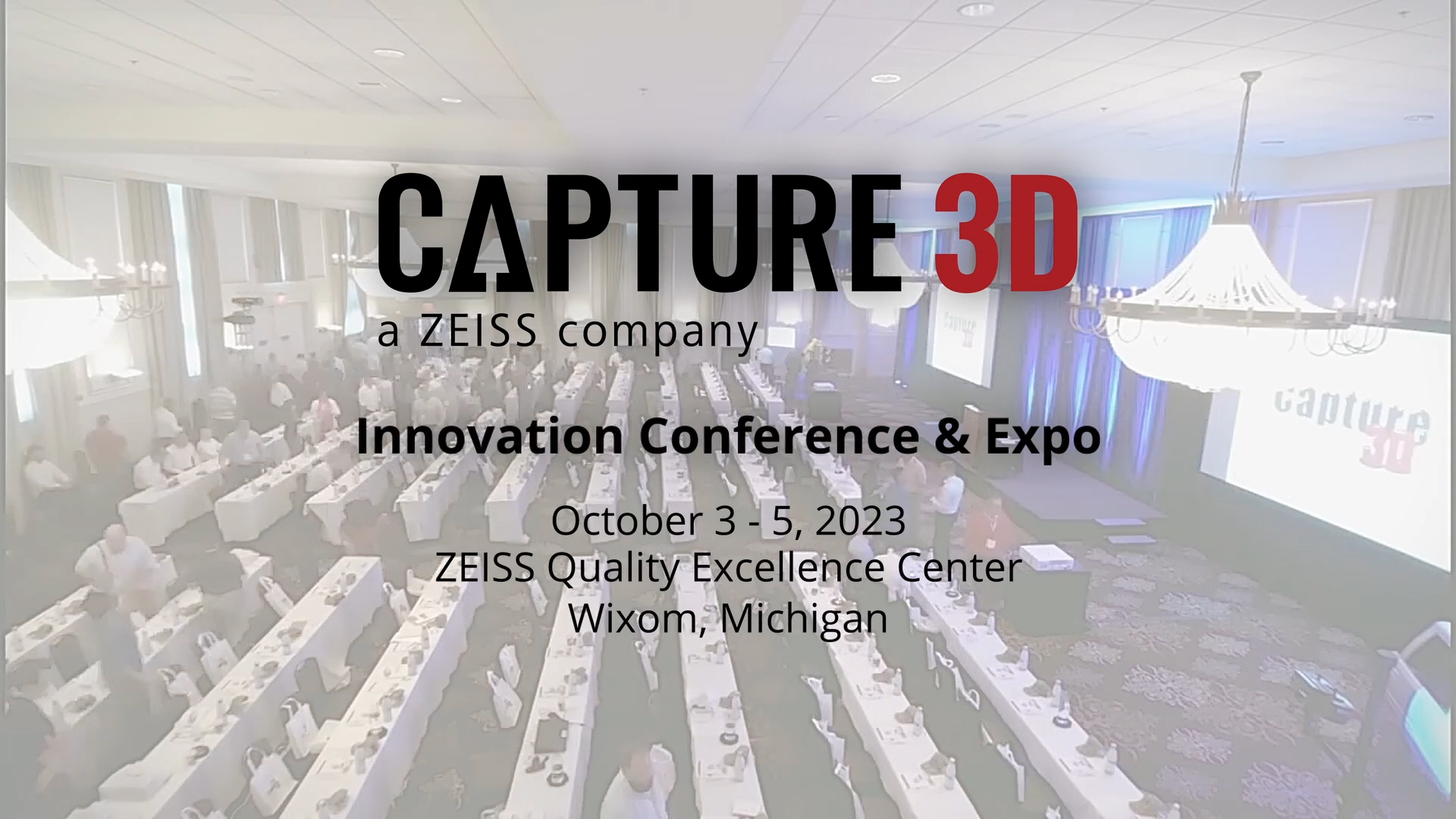 The CAPTURE 3D Innovation Conference & Expo brings together the manufacturing and engineering community to learn how advanced 3D metrology technologies enable digitalization to support a sustainable future for manufacturing. CAPTURE 3D is hosting the event October 3-5, 2023 at the ZEISS Quality Excellence Center in Wixom, Michigan.