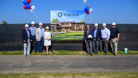 D.R. Horton and Forestar team members gather with Michael O'Connor, Mayor of Frederick, in front of the amenity center site. (Photo: Business Wire)