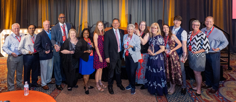 Recipients of the Faculty of the Year Awards at the June 3, 2023 ceremony, with John Woods, Ph.D., provost and chief academic officer (Photo: Business Wire)
