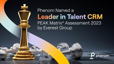 Phenom is named a Leader in the Candidate Relationship Management (CRM) PEAK Matrix® Assessment 2023 by Everest Group. (Graphic: Business Wire)