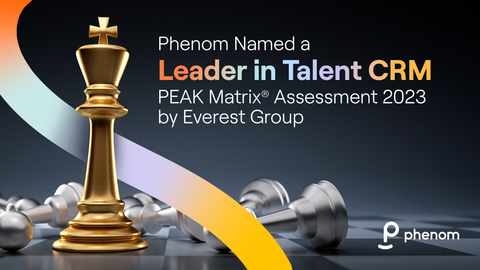 original Phenom is named a Leader in the Candidate Relationship Management (CRM) PEAK Matrix® Assessment 2023 by Everest Group. (Graphic: Business Wire)