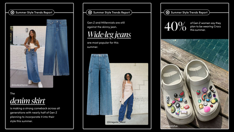 LTK Study Reveals Summer Must-Haves: Wide-leg jeans steal the show, denim skirts stage a strong comeback and 40% of Gen Z women plan to sport Crocs this summer (Photo: Business Wire)