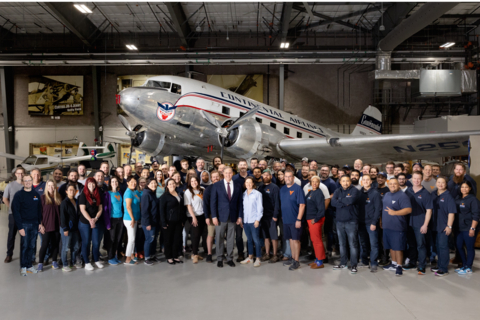 The Venus Aerospace team pictured at the Lone Star Flight Museum in Houston, TX. (Source: Venus Aerospace)