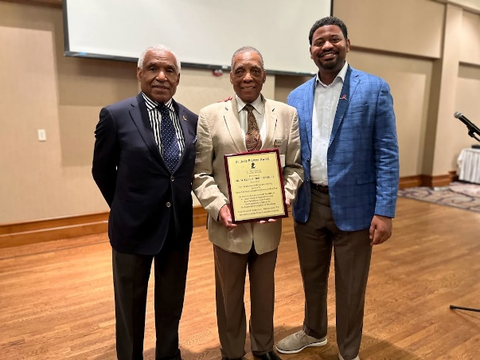 A C Wharton, Dr. William Terrell, and Emmanuel Spence (Principal Advisor - Inclusive Philanthropy, ALSAC, the fundraising and awareness organization for St. Jude Children's Research Hospital) (Photo: Business Wire)