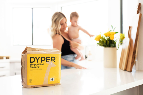 DYPER's new fully recyclable kraft paper packaging for single packs in retail stores is the first of its kind for the category in North America. (Photo: Business Wire)