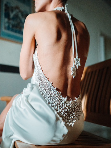 Wedding dress designer Ada Hefetz used Stratasys' 3DFashion 3D printing technology to make three unique dresses. It's based on Hefetz's Flower of Life theme. Photo credit: Stav Peretz