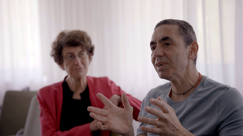 National Geographic announced the greenlight of THE CANCER VACCINE (w.t.), a new documentary special that will take viewers to the frontlines of the fight to cure cancer. With National Geographic's signature exclusive inside access, THE CANCER VACCINE will follow Uğur Şahin, right, and Özlem Türeci –husband and wife team who built German biotechnology giant BioNTech –as they and their team race competitors, skeptics, governments, and cancer itself to create an entirely new class of medicines that use the body's own defenses to defeat cancer. (credit: Oxford Films)