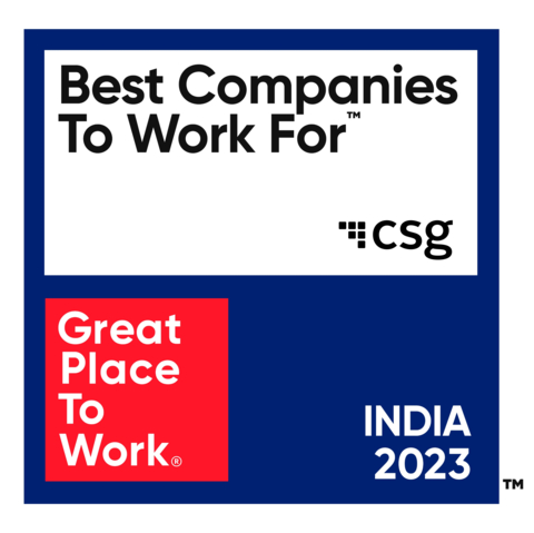 CSG ranked among Top 100 Best Companies to Work for in India. (Graphic: Business Wire)