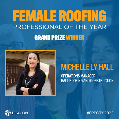 Michelle Ly Hall, winner of 2023 Female Roofing Professional of the Year (Photo: Business Wire)