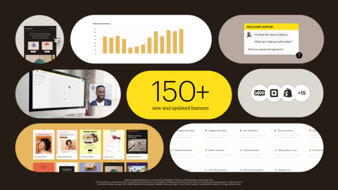 Intuit Mailchimp announced the release of over 150 new and updated features to its platform to help marketers spend less time creating emails and reports, accelerate their e-commerce growth, and get more hands-on support. (Graphic: Business Wire)