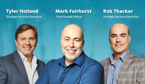 Mercatus announces promotion of Mark Fairhurst as Chief Growth Officer and newly appointed Strategic Account Executives, Tyler Holland and Rob Thacker. (Graphic: Business Wire)