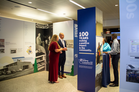 Evergreen Goodwill's new museum-quality, traveling exhibit uses visual storytelling to explore the organization's history over the decades and was unveiled at the Museum of History and Industry during the Impact for Good event on June 9. (Photo: Business Wire)