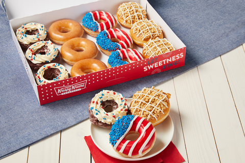 Guests can also celebrate the holiday and get a free Original Glazed® doughnut July 4 if they dress in red, white, and blue. (Photo: Business Wire)
