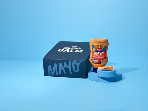 KRAFT Real Mayo unveils the latest must-have “beauty” staple: Buffalo Balm. Available on Amazon, the balm is filled with KRAFT Mayo Buffalo Style Dressing, providing a perfectly pocket-sized way for mayo freaks to get a quick hit of flavor on-the-go, whenever and wherever the craving strikes. (Photo: Business Wire)