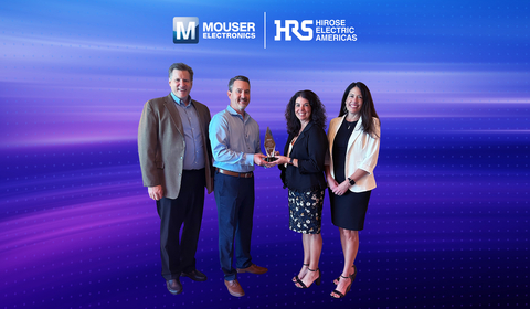 Representatives from Hirose present the Mouser team with the 2022 Distributor of the Year Award. (Photo: Business Wire)