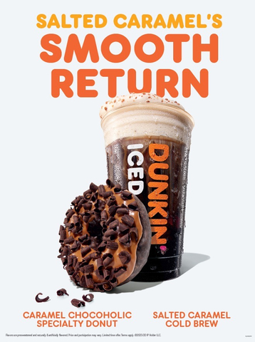 Dunkin' Salted Caramel Cold Brew and Caramel Chocoholic Donut (Photo: Business Wire)