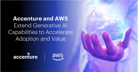 Accenture announced an extension of their strategic collaboration with AWS to help clients leverage the value of large language models and generative AI for faster business transformation, utilizing the most comprehensive and broadly adopted cloud. (Graphic: Business Wire)
