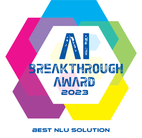 Cognigy’s Conversational AI technology has won the ‘Best Natural Language Understanding Solution’ Award in the 6th annual AI Breakthrough Awards program. (Graphic: Business Wire)
