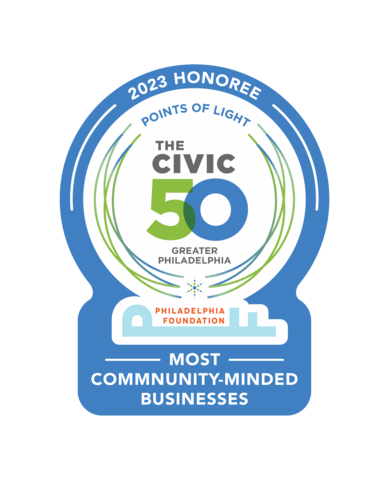 Aramark has been named a 2023 honoree of The Civic 50 Greater Philadelphia, by Philadelphia Foundation in partnership with Points of Light and local partners, which showcases how employers use their time, skills, and resources to drive social impact in their business and community. (Graphic: Business Wire)