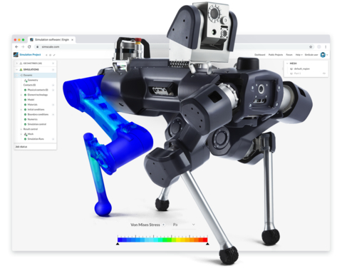 SimScale is used to design consumer and industrial products including autonomous robots. Watch a live demonstration of how SimScale works at this webinar https://www.simscale.com/webinars-workshops/building-perfect-robot-harnessing-power-simulation/ (Image courtesy of SimScale and ANYbotics)