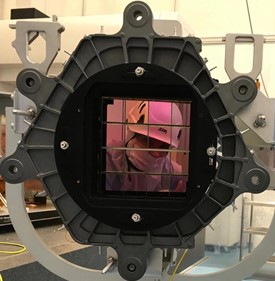 The Euclid NISP Near-Infrared Focal Plane under test at the CEA/LAM facility in Marseilles, France. Photo credit: ESA