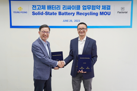 Factorial announced a partnership with Young Poong to invest in research into lithium-metal recycling for solid-state batteries. (Photo: Business Wire)