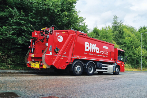 Biffa, the UK’s leading sustainable waste management company, worked with Allison Transmission to determine optimal axle settings to lower fuel consumption for Mercedes-Benz Econic refuse collection trucks. (Photo: Business Wire)