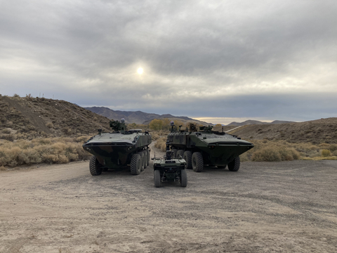 BAE Systems has successfully tested manned-unmanned teaming (MUM-T) on the Amphibious Combat Vehicle (ACV) C4/UAS as a technology demonstration using IAI/ELTA Systems Ltd.’s Rex MK II Unmanned Infantry Combat Support System. (Credit: BAE Systems)