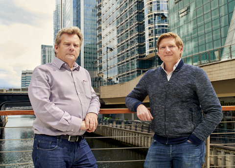 John Byrne (left), CEO of Corlytics, will be driving the vision, growth strategy and profitability as CEO of the enlarged group. Clausematch founder and CEO Evgeny Likhoded (right) will take up the newly created position of President of Corlytics. (Photo: Business Wire)