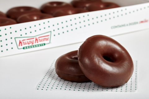 Original Glazed® Doughnuts smothered in rich chocolate glaze to be offered on World Chocolate Day Friday and again Saturday, July 7-8 (Photo: Business Wire)