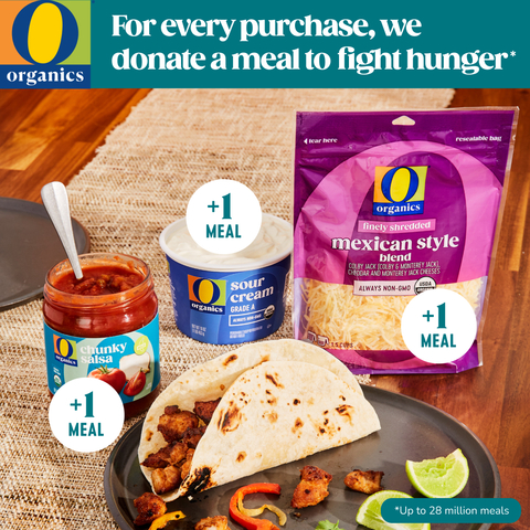Albertsons Companies announced the launch of its O Organics “Fight Hunger, Serve Hope” initiative to combat hunger during the summer months when households with school-aged children face higher rates of food insecurity. Now through Aug. 1, the company’s private label brand will donate one meal for every O Organics product purchased, up to $7 million and the equivalent of 28 million meals. (Graphic: Business Wire)