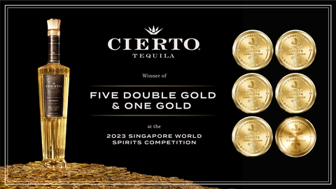 Cierto Tequila Awarded Five Double Gold Medals at the 2023 Singapore World Spirits Competition (Graphic: Business Wire)